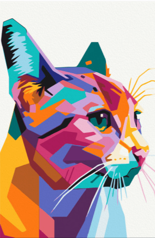Diamantmalerei – Geometrische Katze – SEOS®