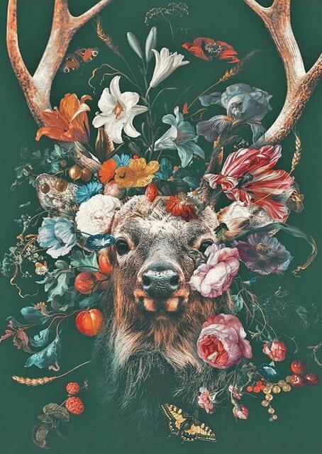 Diamond Painting Hirsch mit Blumen - SEOS Shop ®