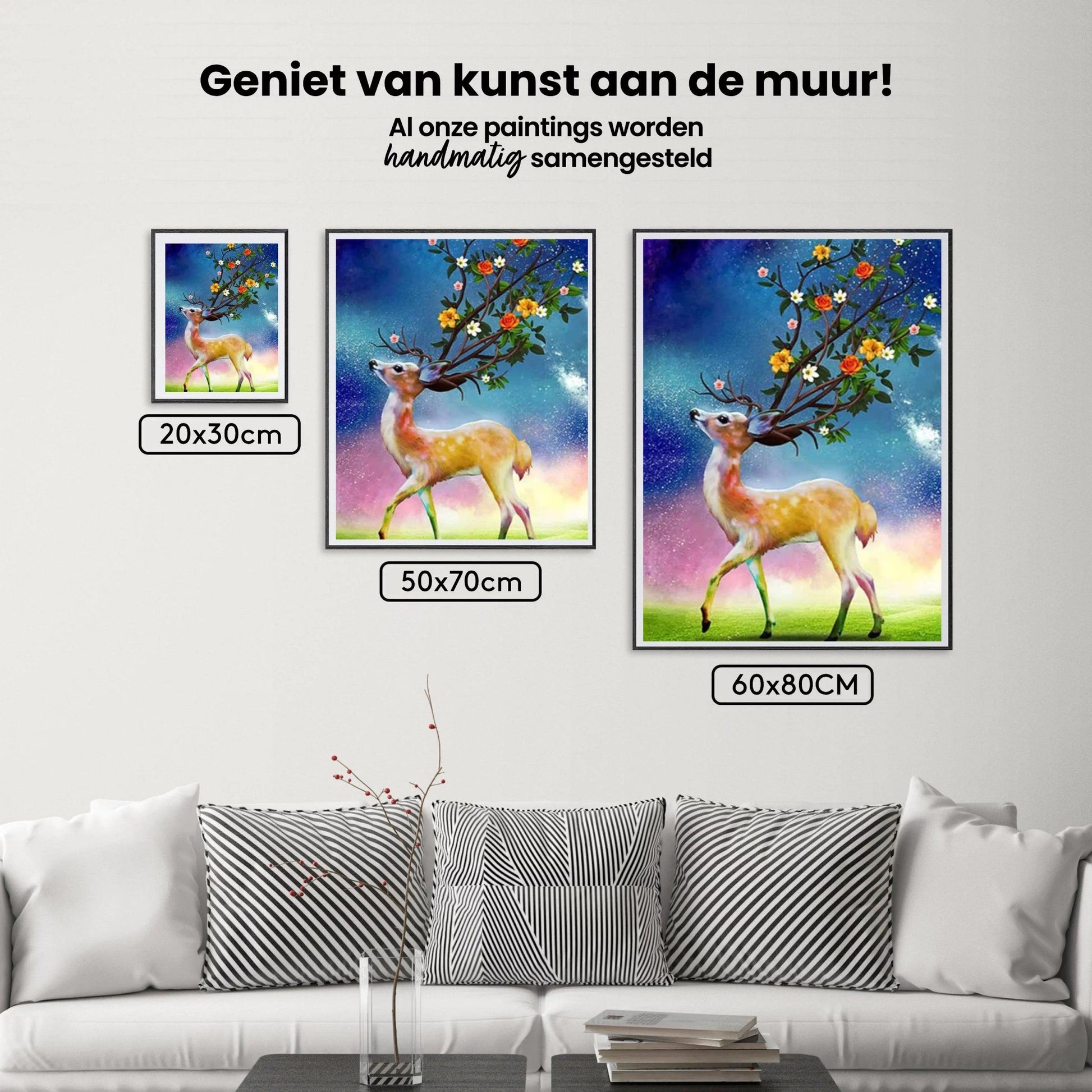 Diamond Painting Hirsch und Blumen Horn - SEOS Shop ®