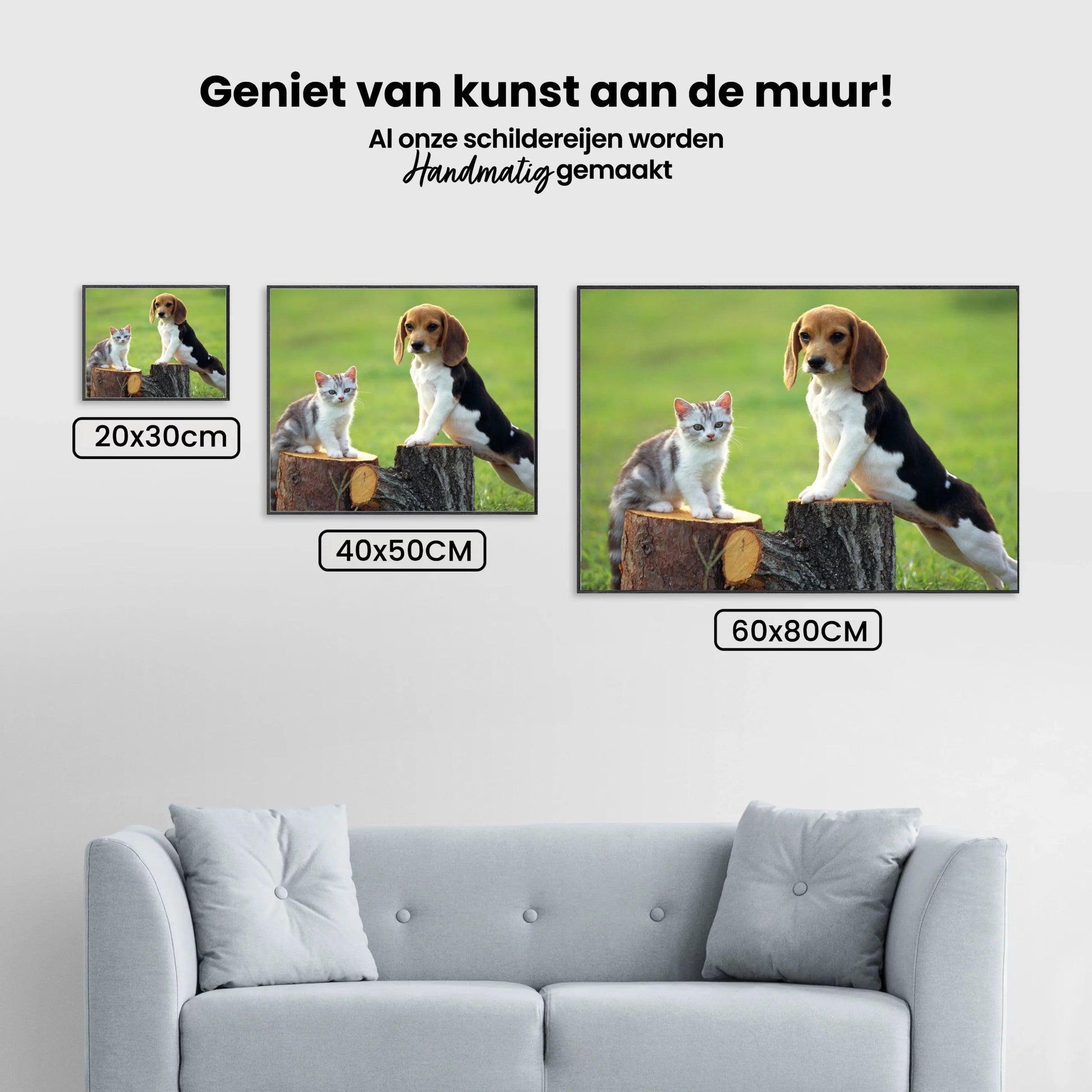 Diamantmalerei Hund mit Katze - SEOS Shop ®