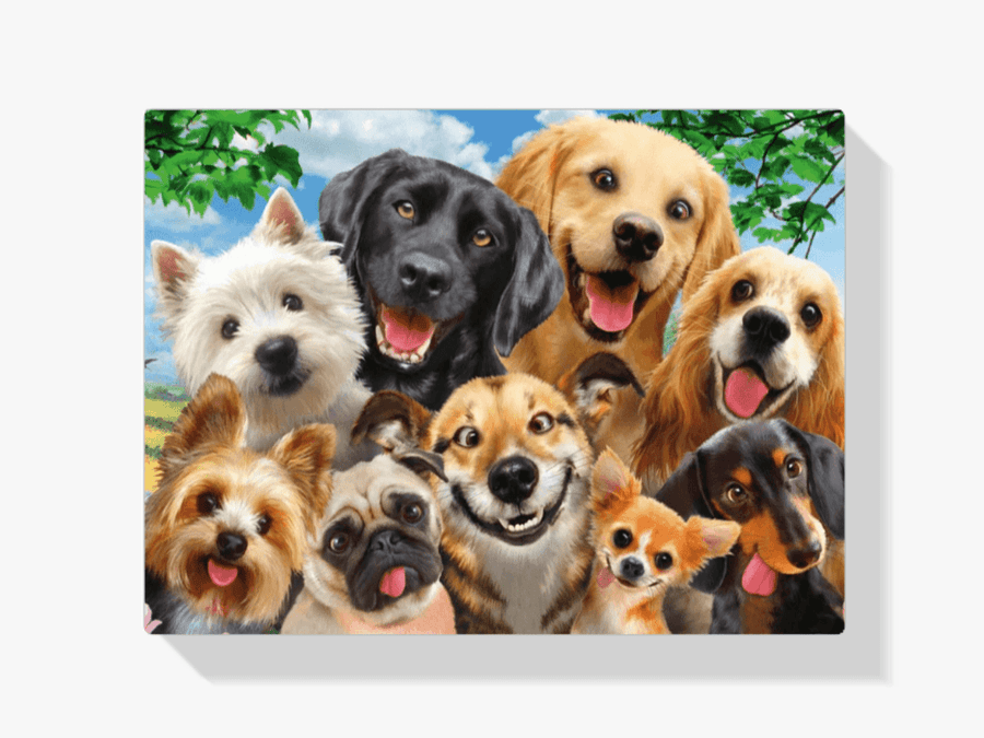 Diamond Painting Hunde zeigen Zunge - SEOS Shop ®