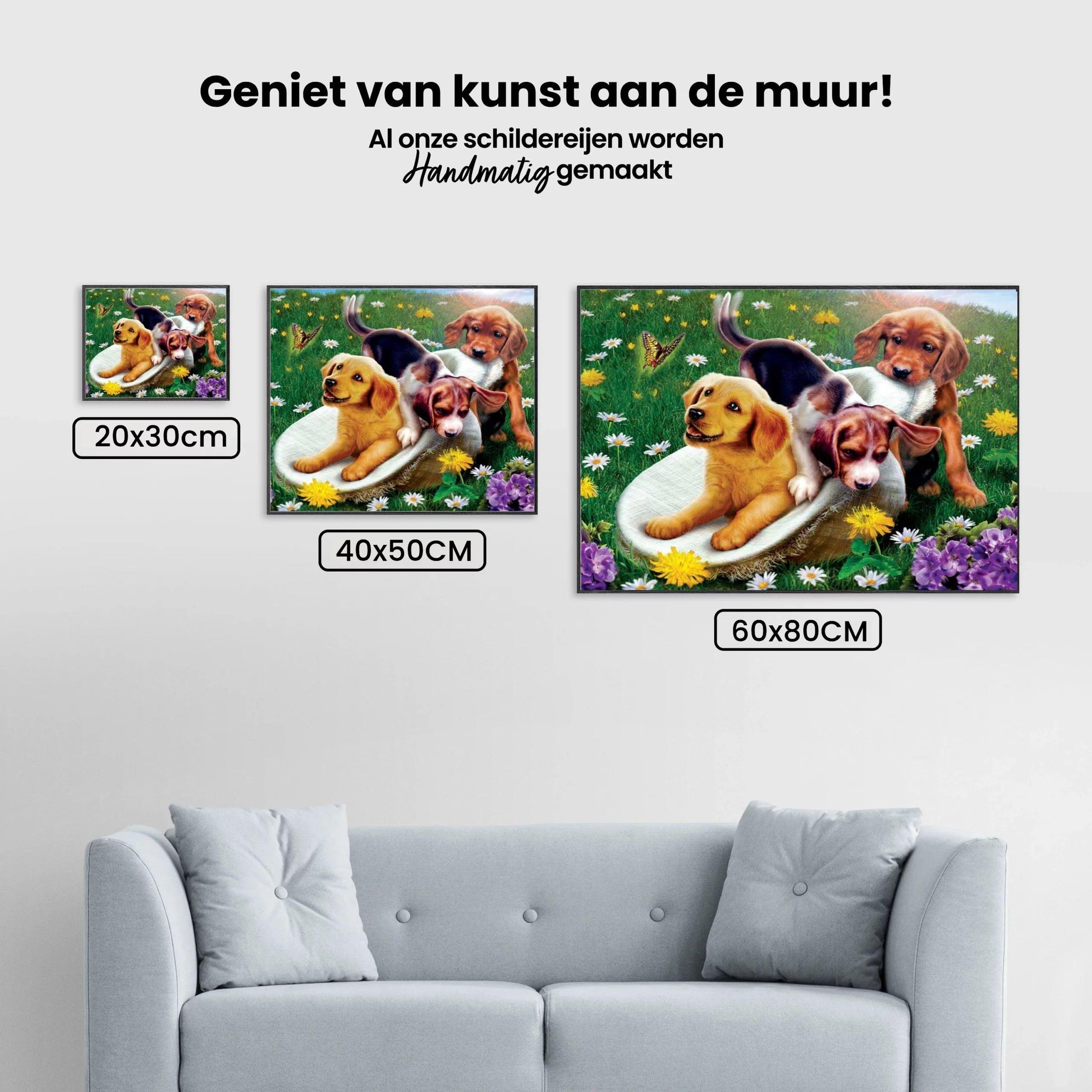 Diamantmalerei Hunde und Blumen - SEOS Shop ®