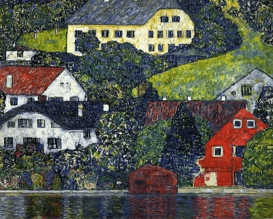 Diamond Painting Häuser bei Unterach am Attersee - SEOS Shop ®