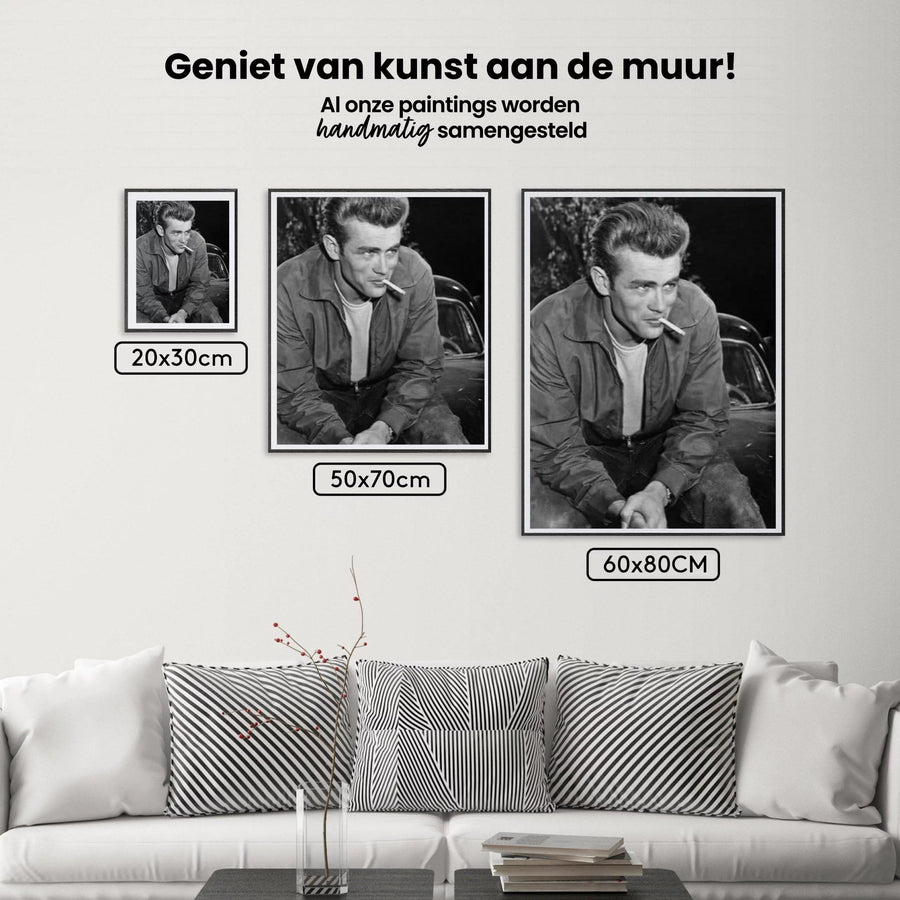 Diamantmalerei James Dean Schwarz und Weiß - SEOS Shop ®