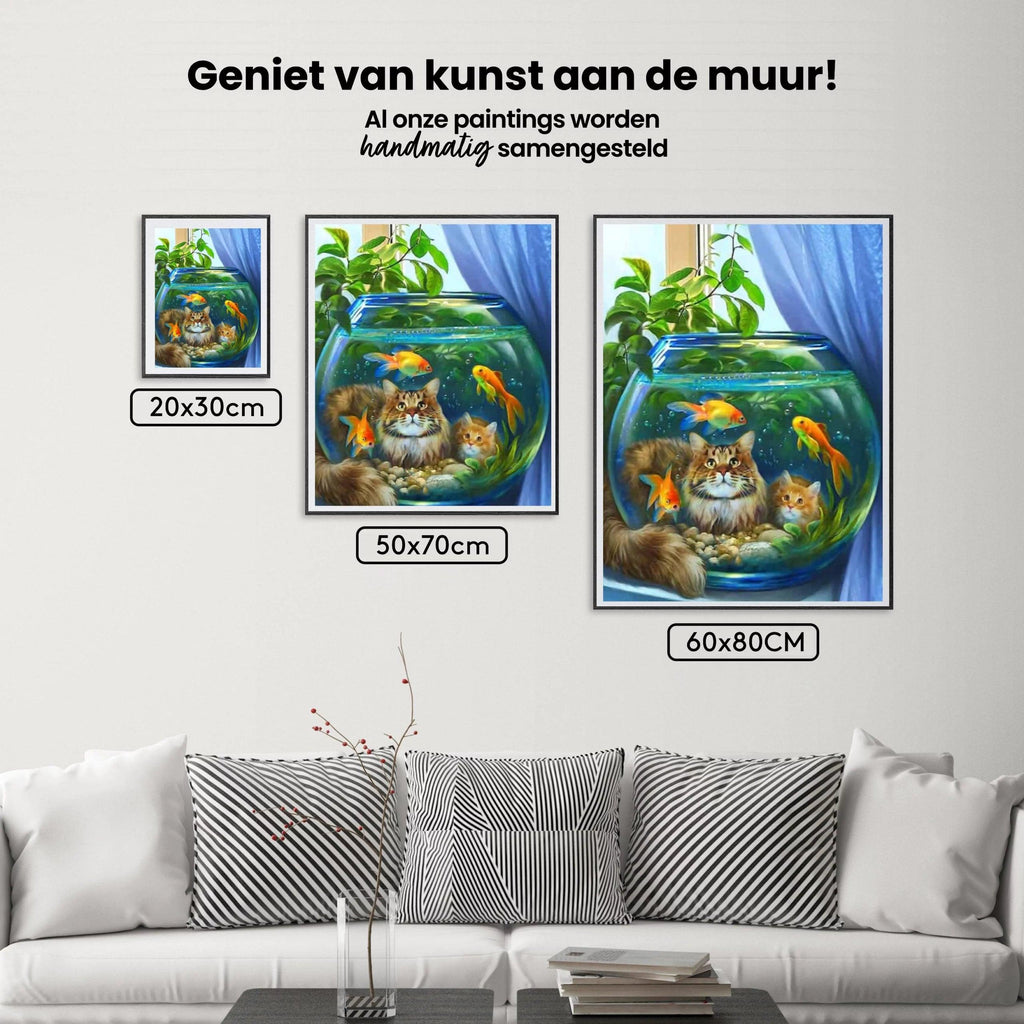 Diamantmalerei Katze mit Fisch - SEOS Shop ®