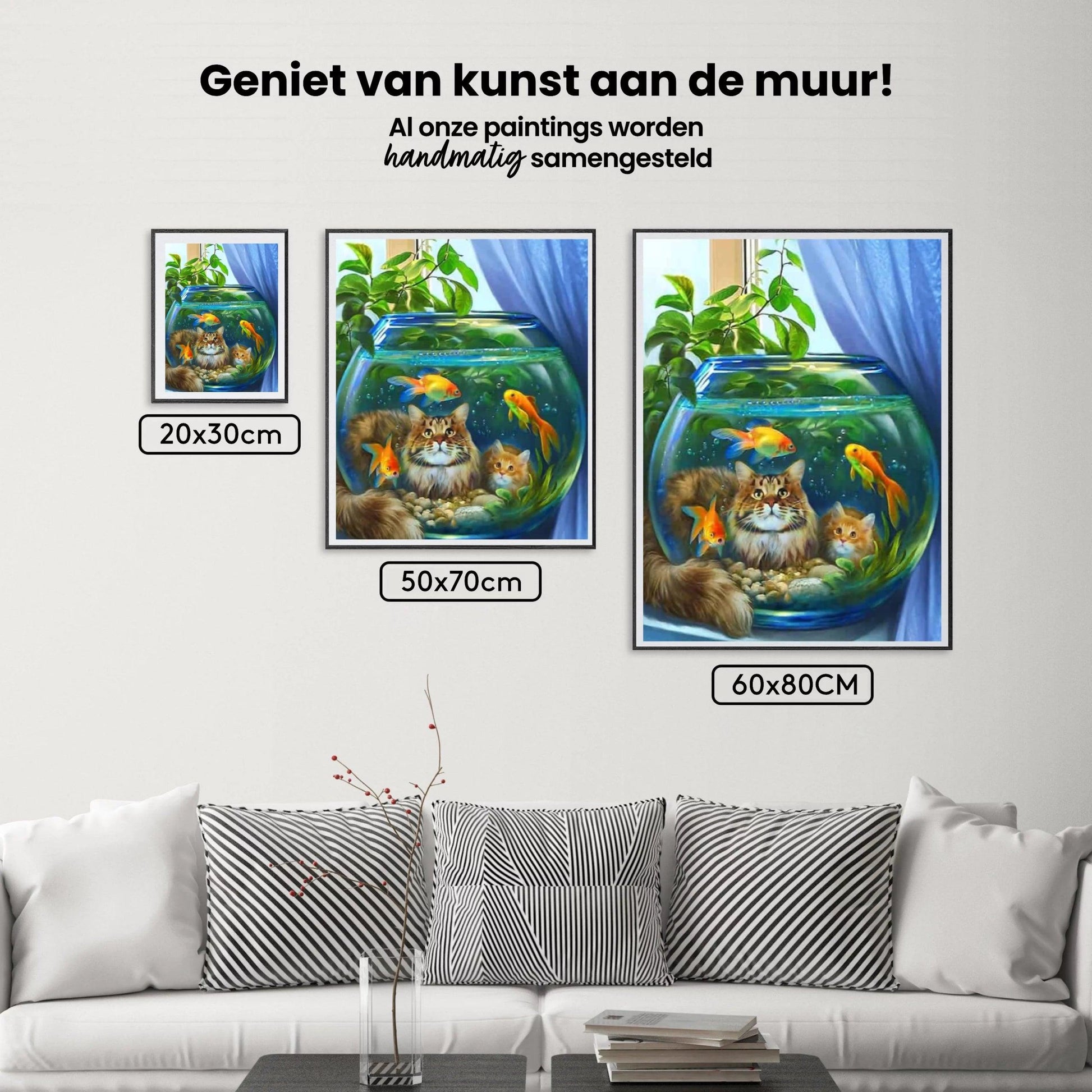 Diamantmalerei Katze mit Fisch - SEOS Shop ®