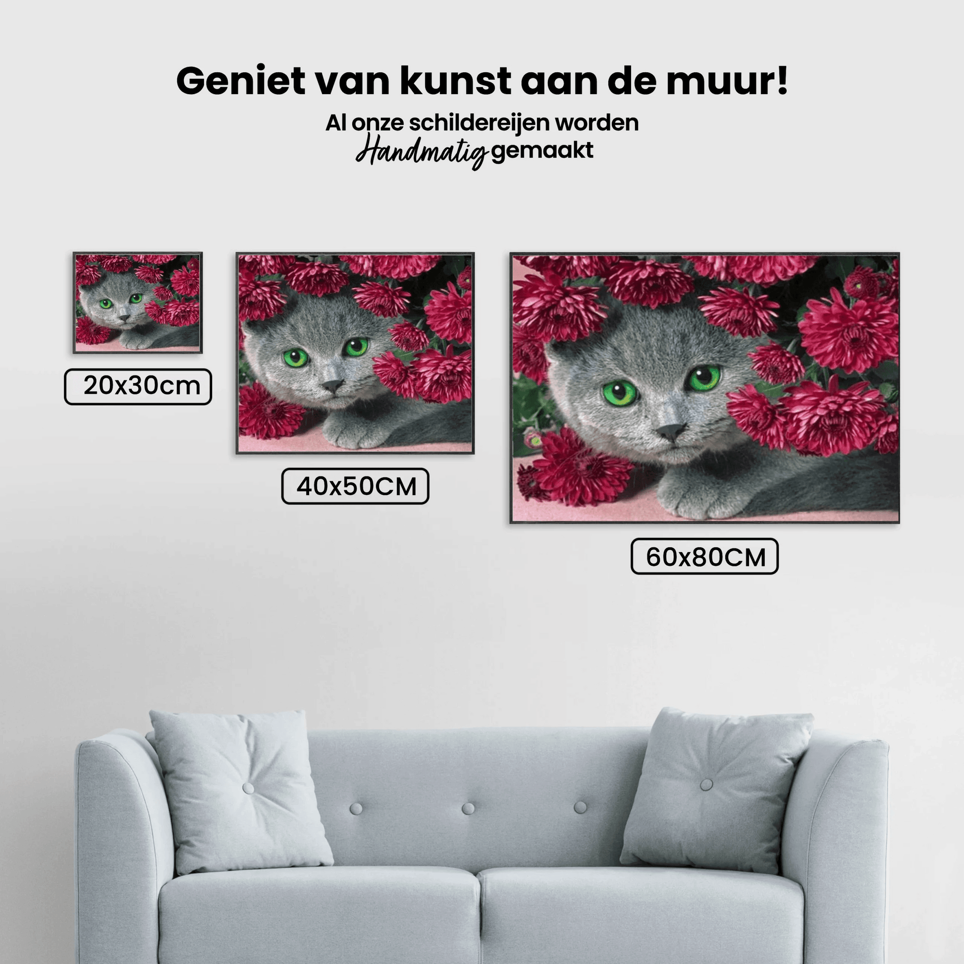 Diamantmalerei Katze mit Blumen - SEOS Shop ®