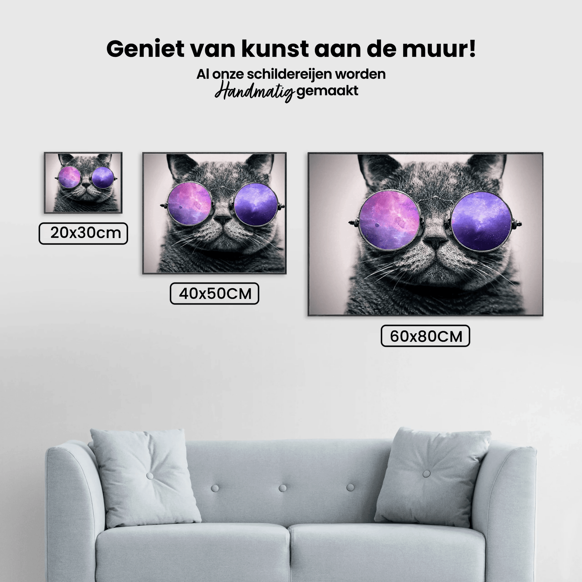 Diamantmalerei Katze mit lila Brille - SEOS Shop ®