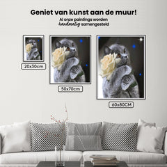 Diamond Painting Katze mit weißer Rose - SEOS Shop ®