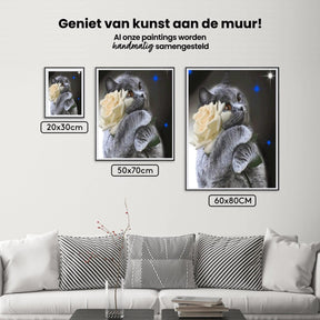 Diamond Painting Katze mit weißer Rose - SEOS Shop ®