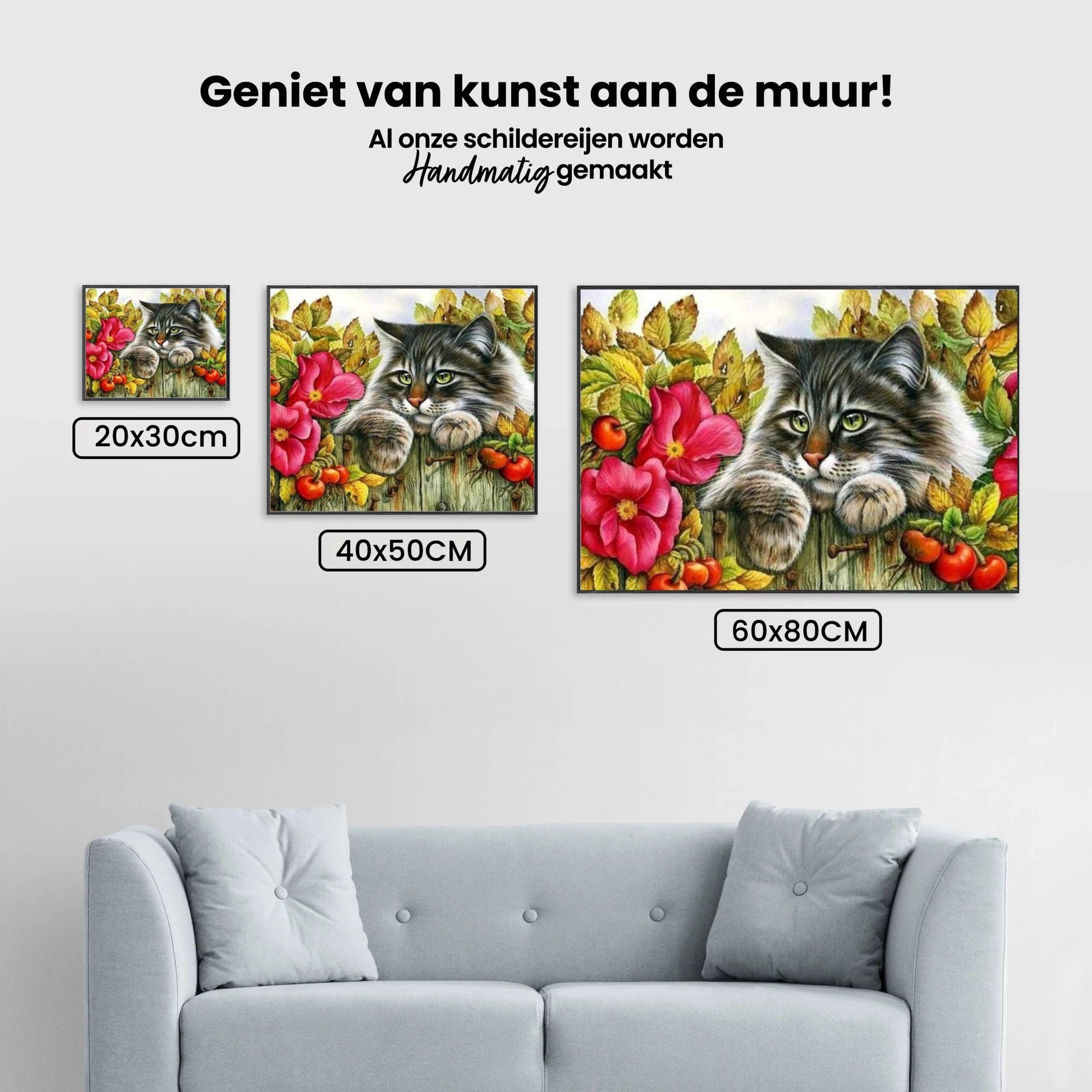 Diamantmalerei Katze auf dem Zaun - SEOS Shop ®