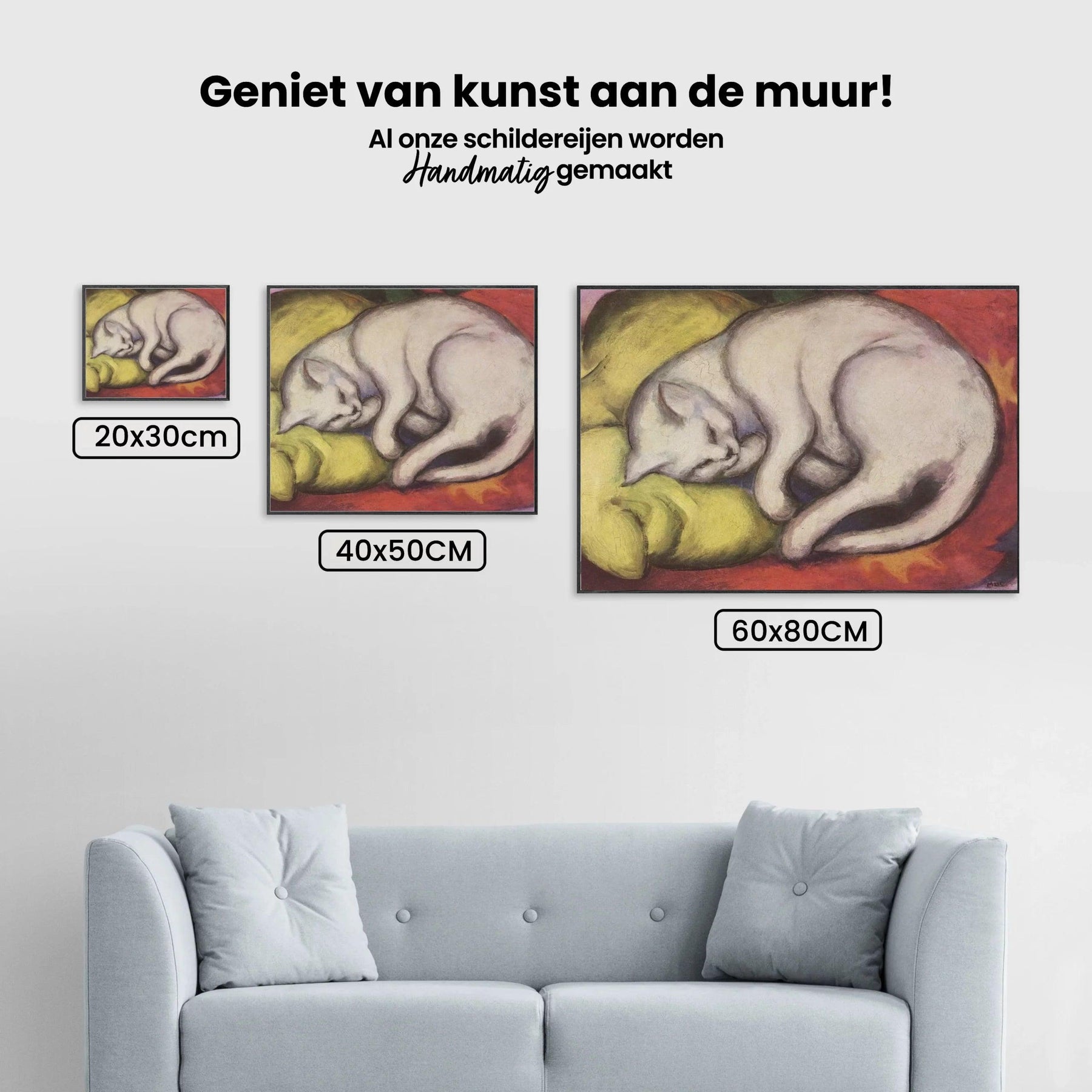 Diamantmalerei – Katze auf einem gelben Kissen – SEOS®