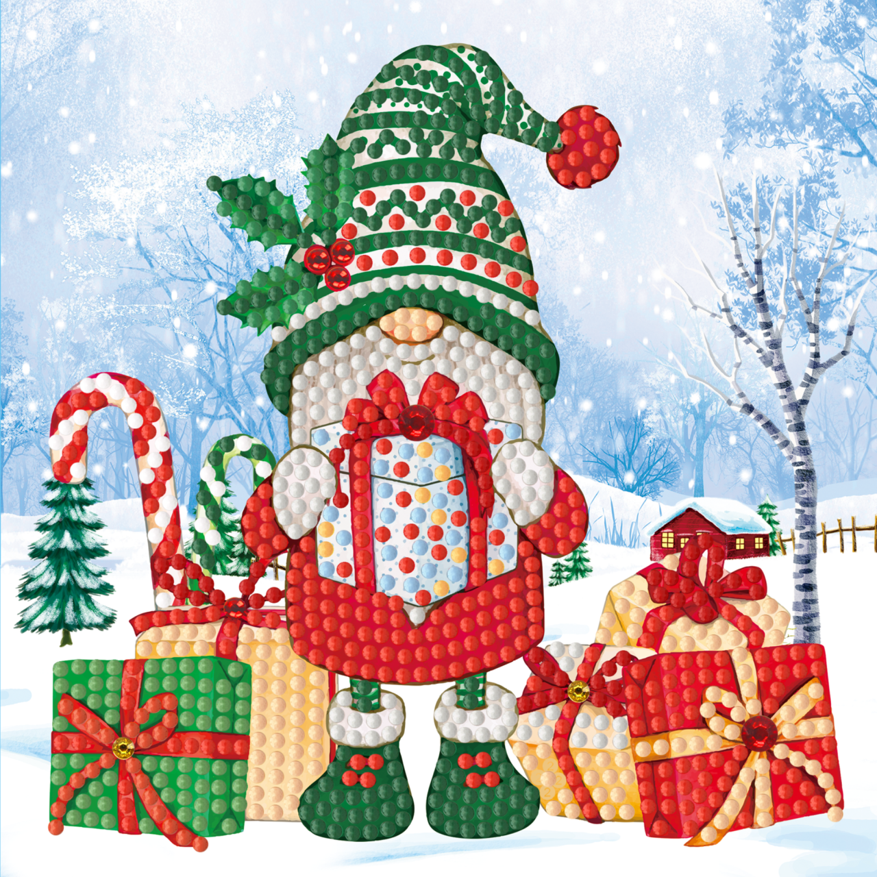Diamond Painting Weihnachtskarten - 12er-Set - inklusive Umschläge
