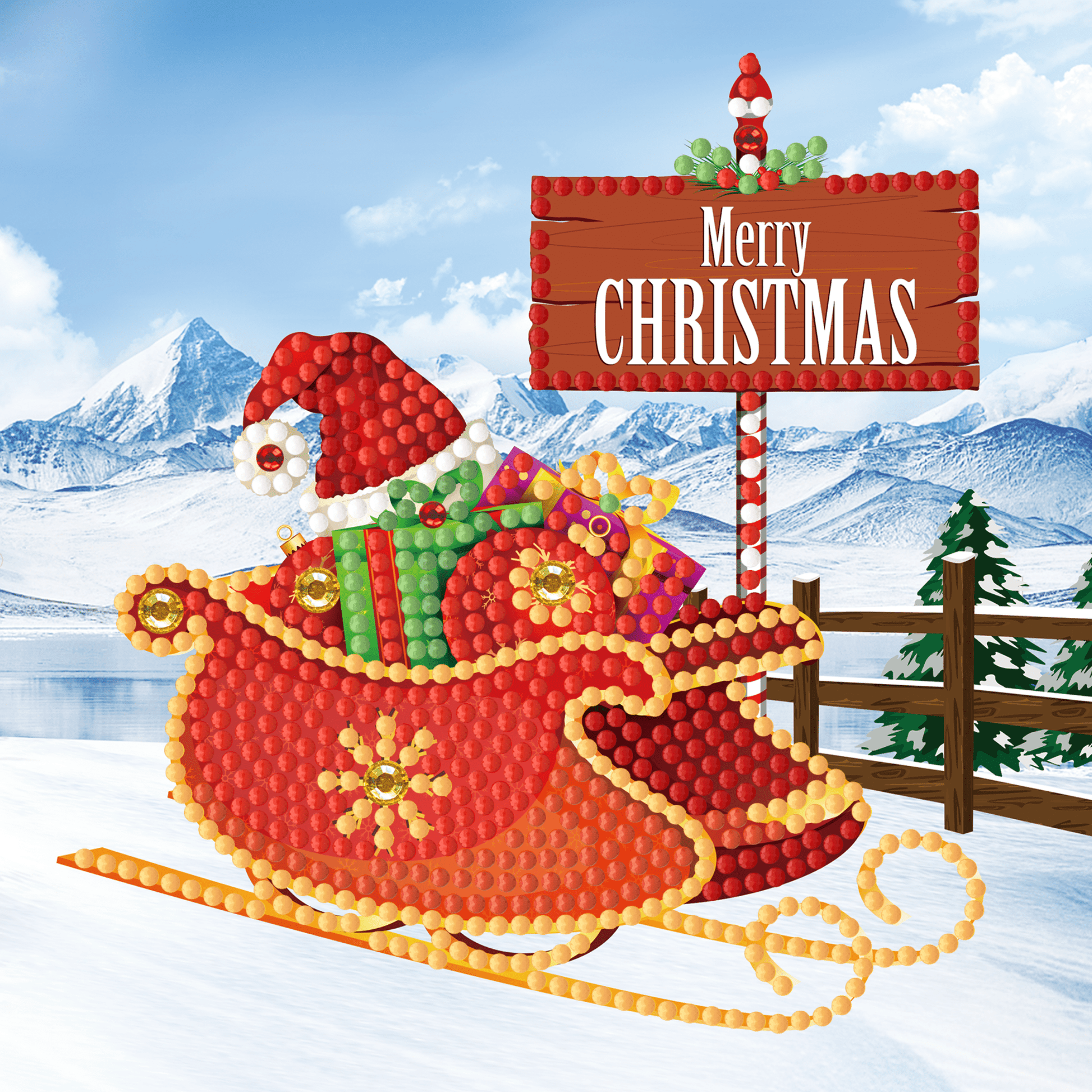 Diamond Painting Weihnachtskarten - 12er-Set - inklusive Umschläge