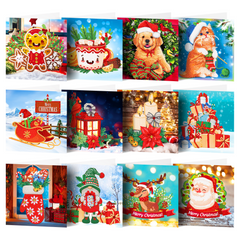 Diamond Painting Weihnachtskarten - 12er-Set - inklusive Umschläge