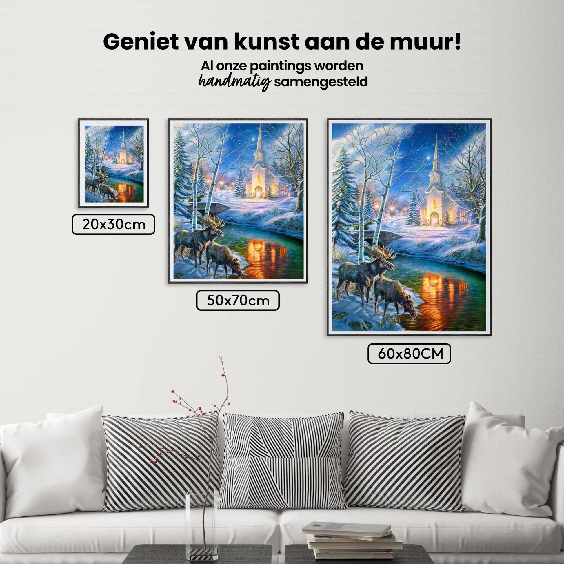 Diamond Painting Weihnachtskirche und Hirsch - SEOS Shop ®