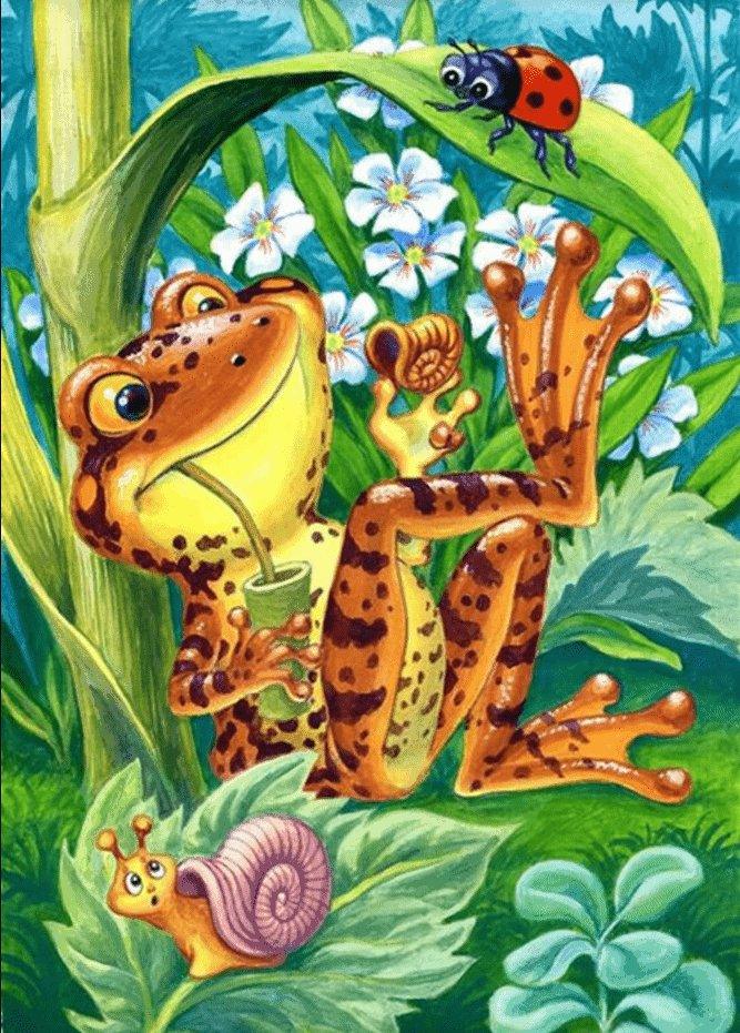 Diamond Painting Frosch mit Marienkäfer - SEOS Shop ®
