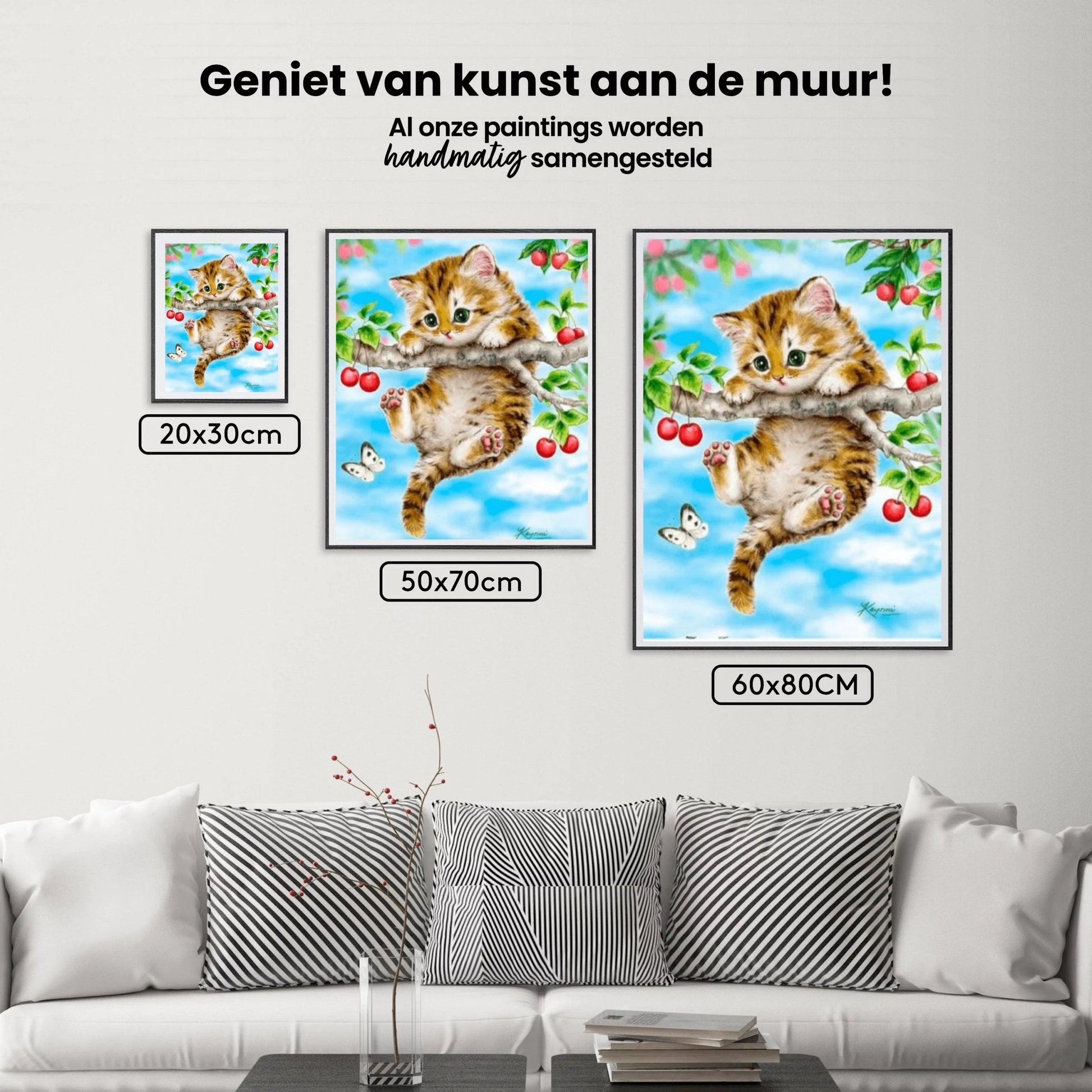 Diamantmalerei Kätzchen auf einem Ast - SEOS Shop ®