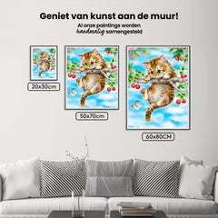 Diamantmalerei Kätzchen auf einem Ast - SEOS Shop ®