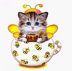 Diamond Painting Kätzchen mit Bienenbecher - SEOS Shop ®