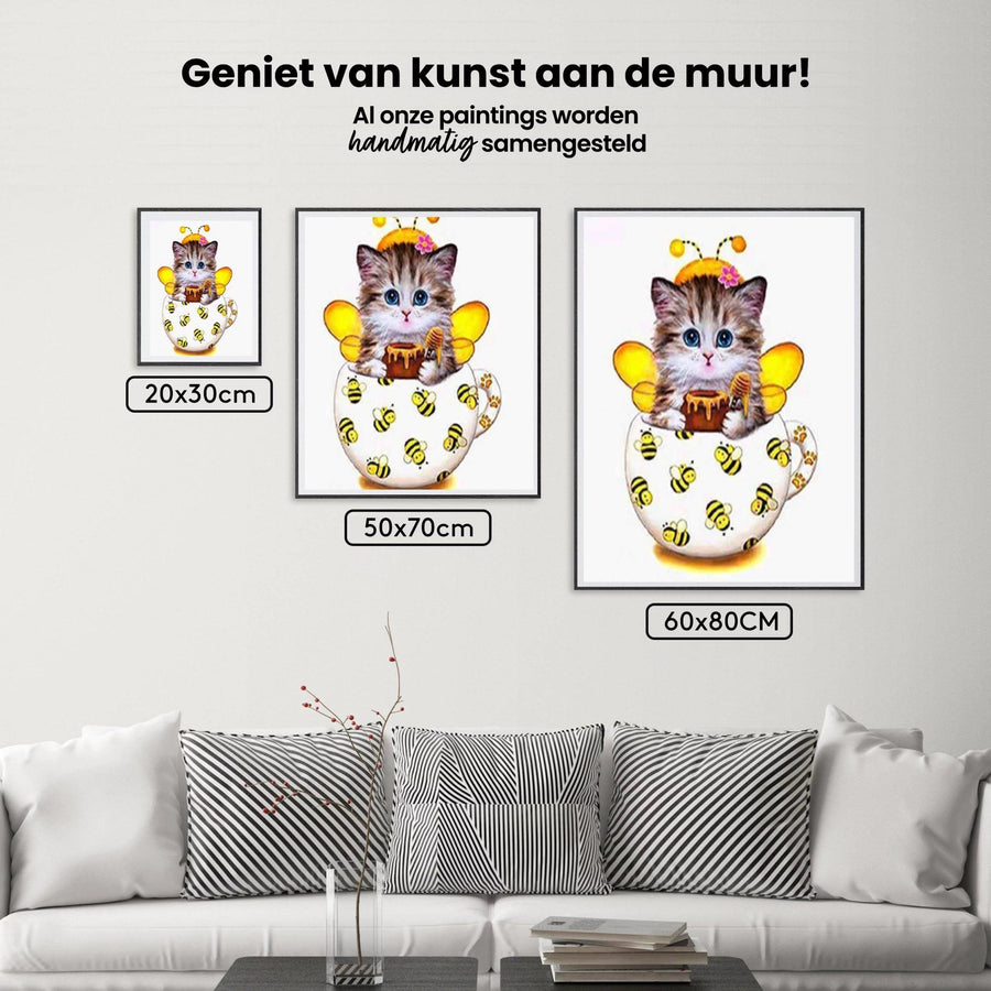 Diamond Painting Kätzchen mit Bienenbecher - SEOS Shop ®