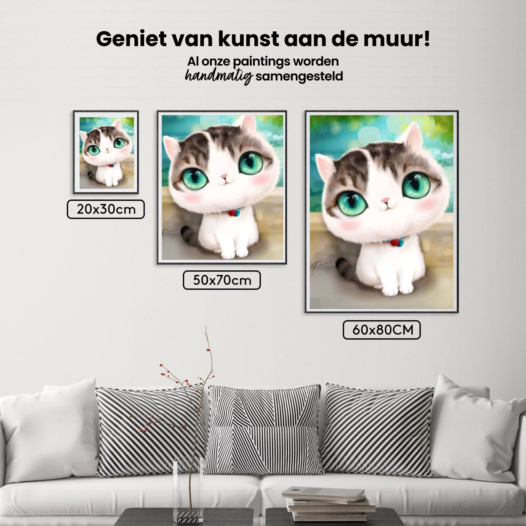 Diamond Painting Kätzchen mit großen türkisfarbenen Augen - SEOS Shop ®