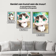 Diamond Painting Kätzchen mit großen türkisfarbenen Augen - SEOS Shop ®