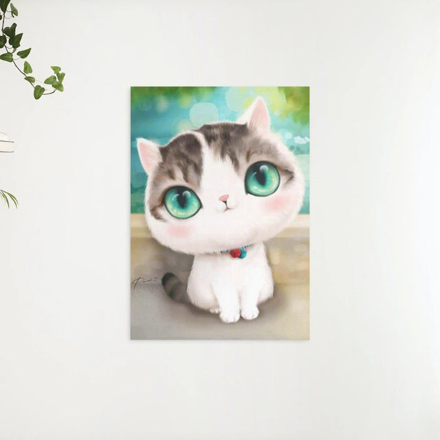 Diamond Painting Kätzchen mit großen türkisfarbenen Augen - SEOS Shop ®