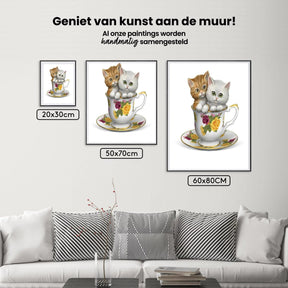 Diamantmalerei Kätzchen in einer Teetasse - SEOS Shop ®