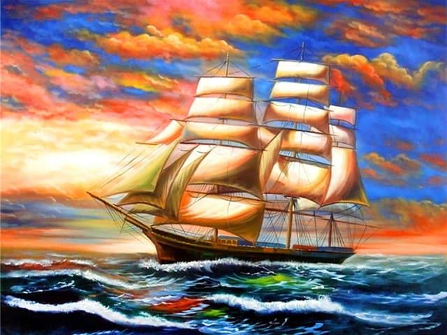 Diamond Painting Buntes Segelboot - SEOS Shop ®