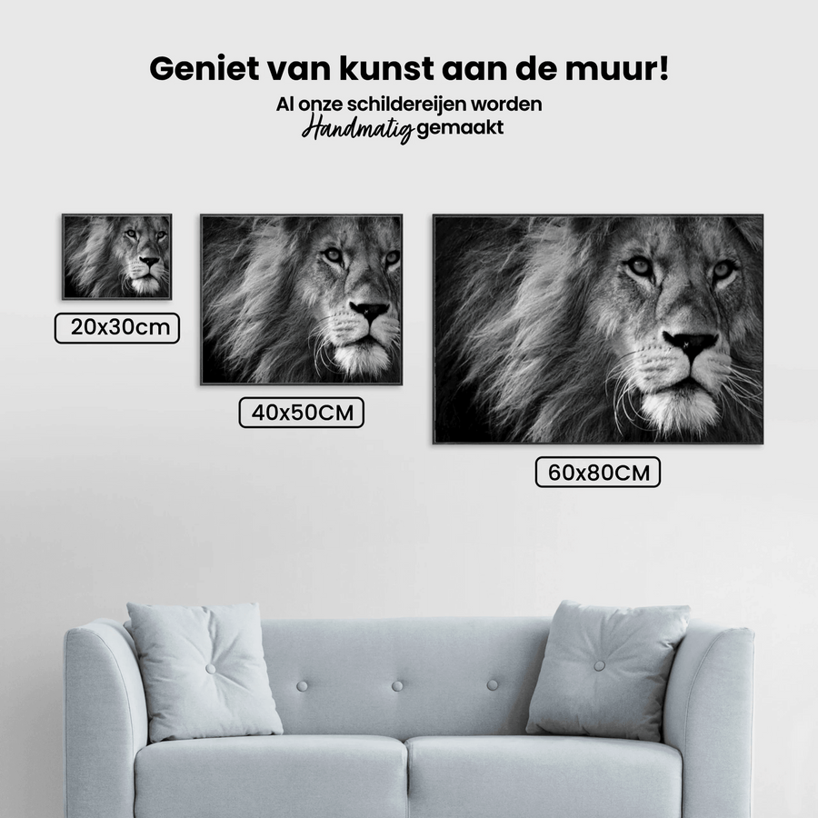 Diamond Painting Löwe in Schwarz und Weiß – SEOS Shop ®