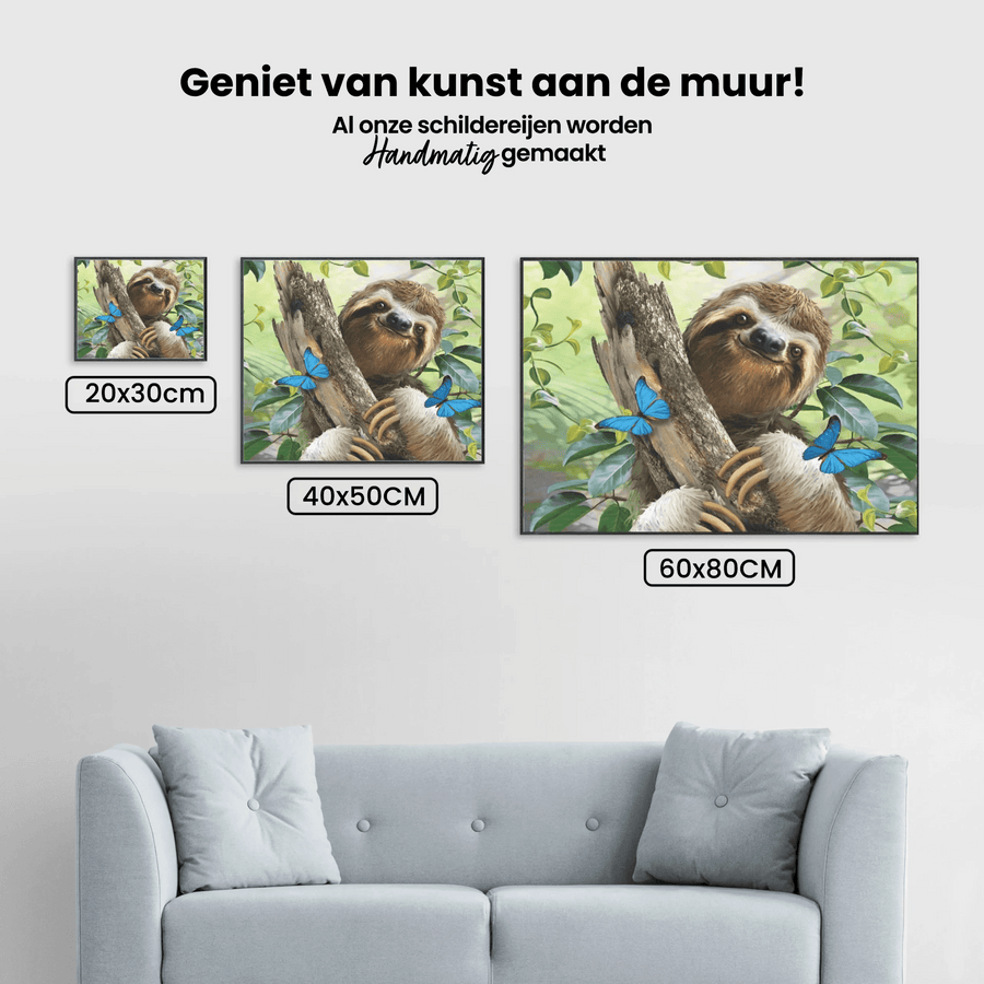 Diamantmalerei Leopard mit blauen Schmetterlingen - SEOS Shop ®