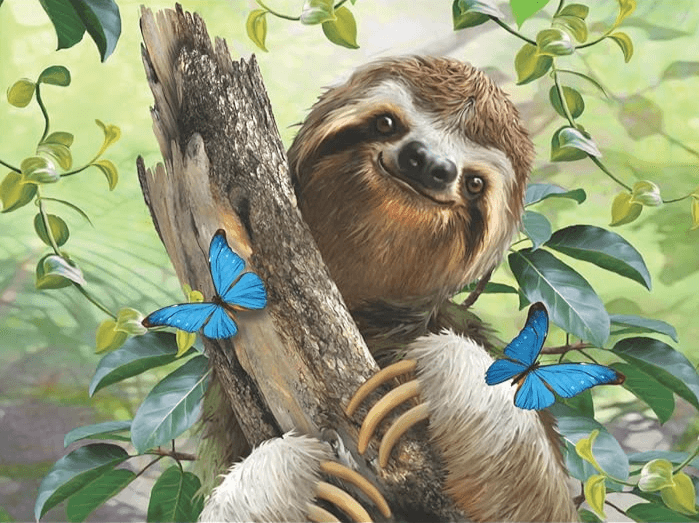 Diamantmalerei Leopard mit blauen Schmetterlingen - SEOS Shop ®