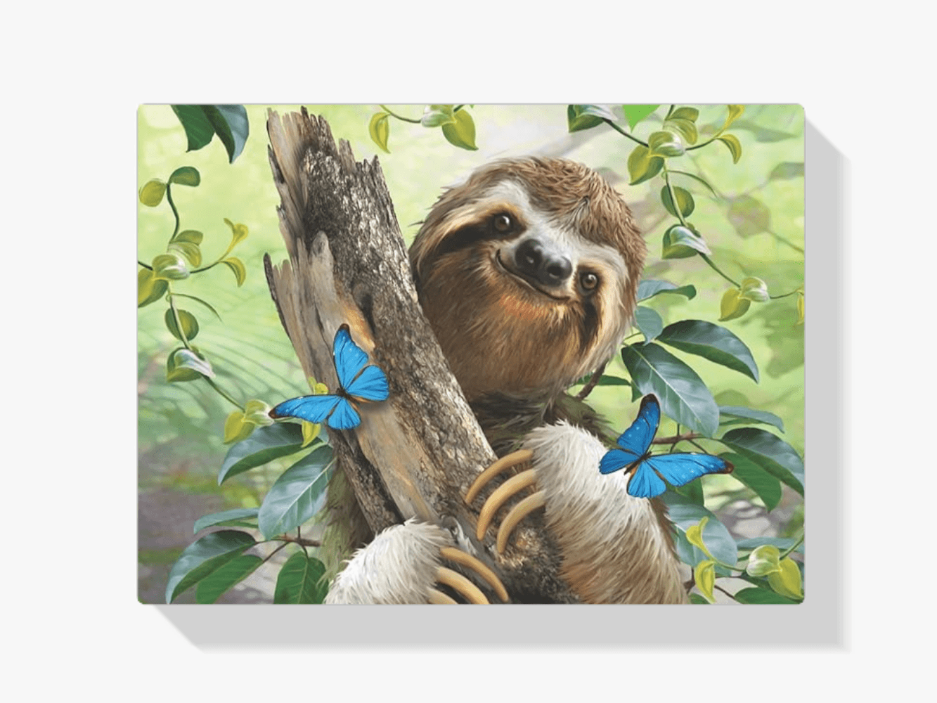 Diamantmalerei Leopard mit blauen Schmetterlingen - SEOS Shop ®