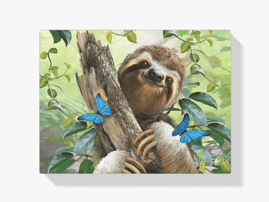 Diamantmalerei Leopard mit blauen Schmetterlingen - SEOS Shop ®