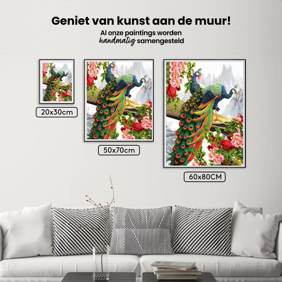 Diamantmalerei Schöner Pfau mit Blume - SEOS Shop ®