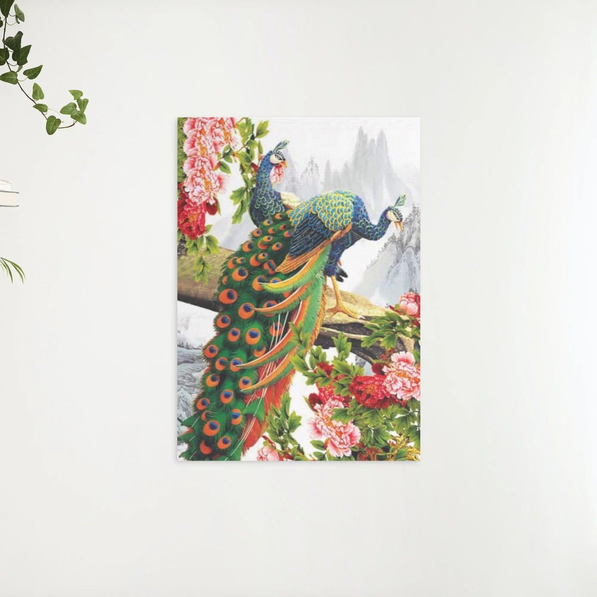 Diamantmalerei Schöner Pfau mit Blume - SEOS Shop ®
