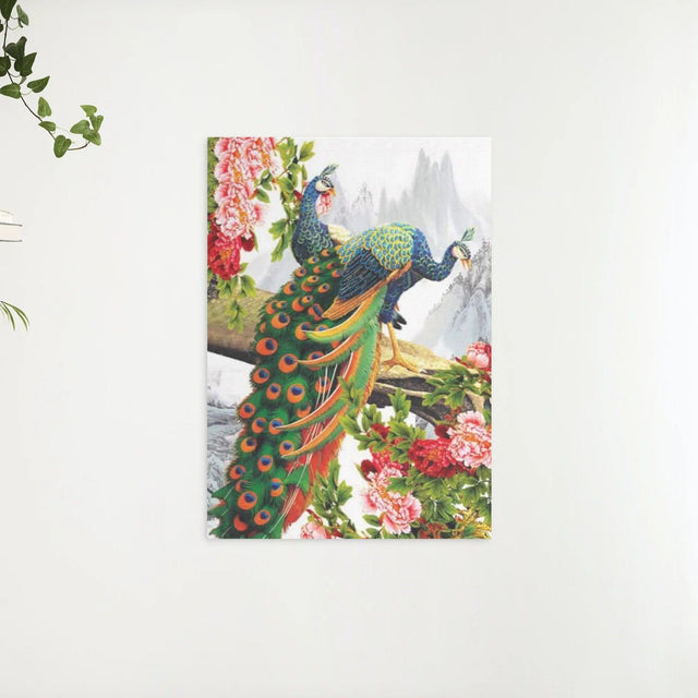 Diamantmalerei Schöner Pfau mit Blume - SEOS Shop ®