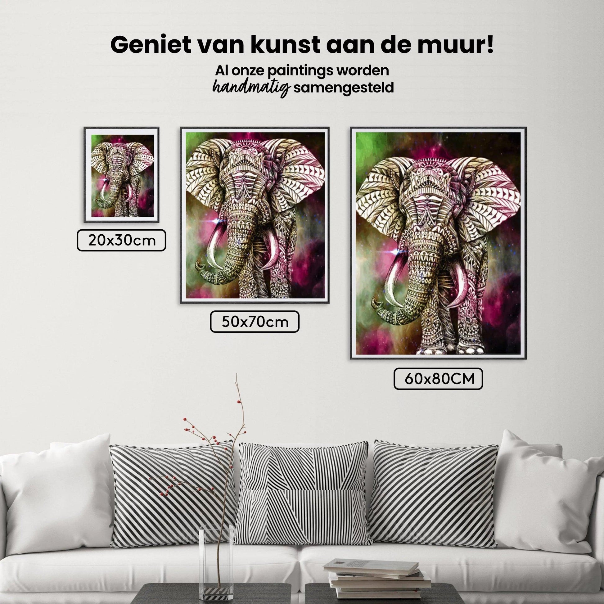Diamond Painting Elefant Grün Pink - SEOS Shop ®