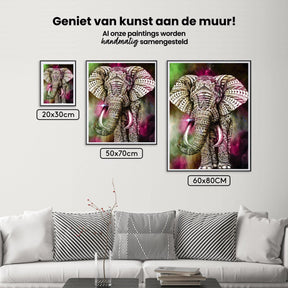 Diamond Painting Elefant Grün Pink - SEOS Shop ®