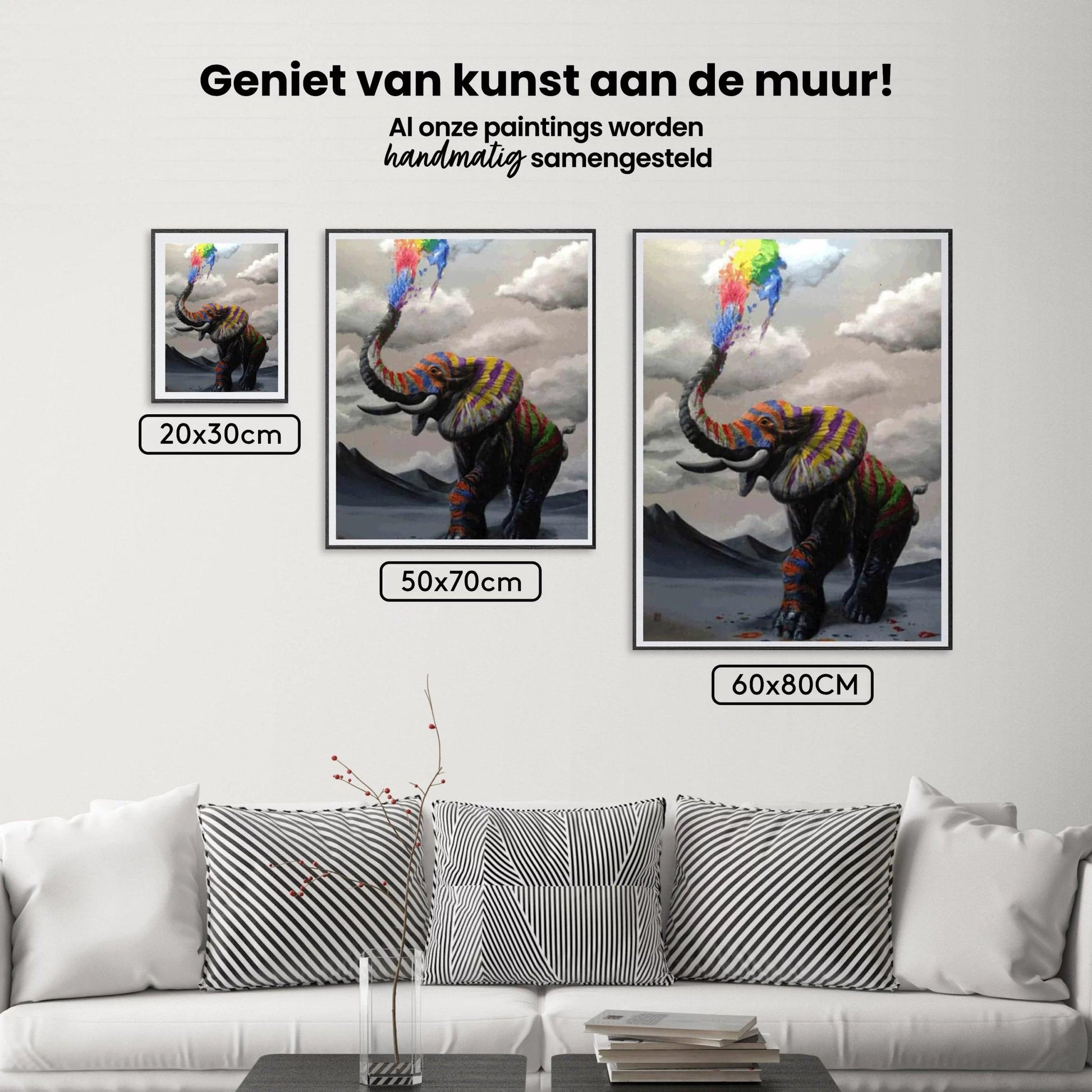 Diamantmalerei Elefant mit Farbexplosion - SEOS Shop ®