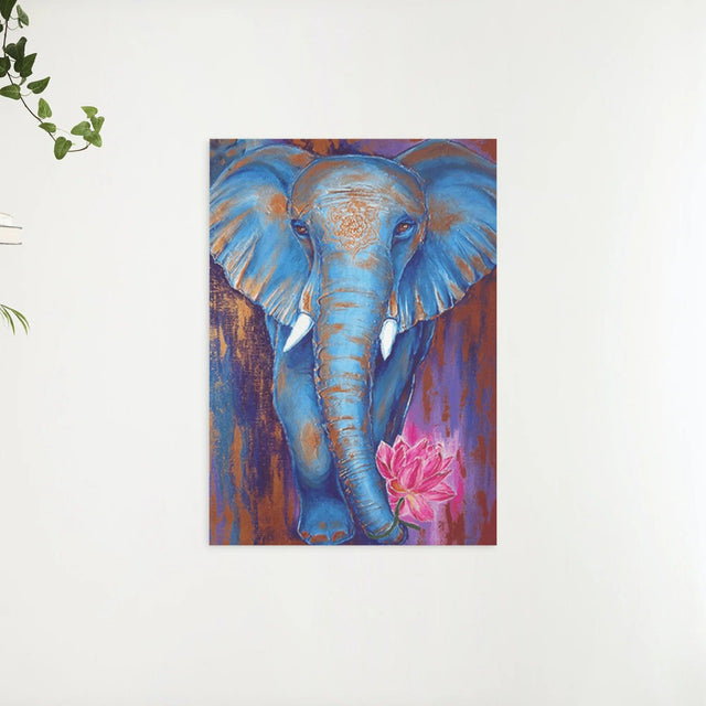 Diamantmalerei Elefant mit rosa Lotus - SEOS Shop ®