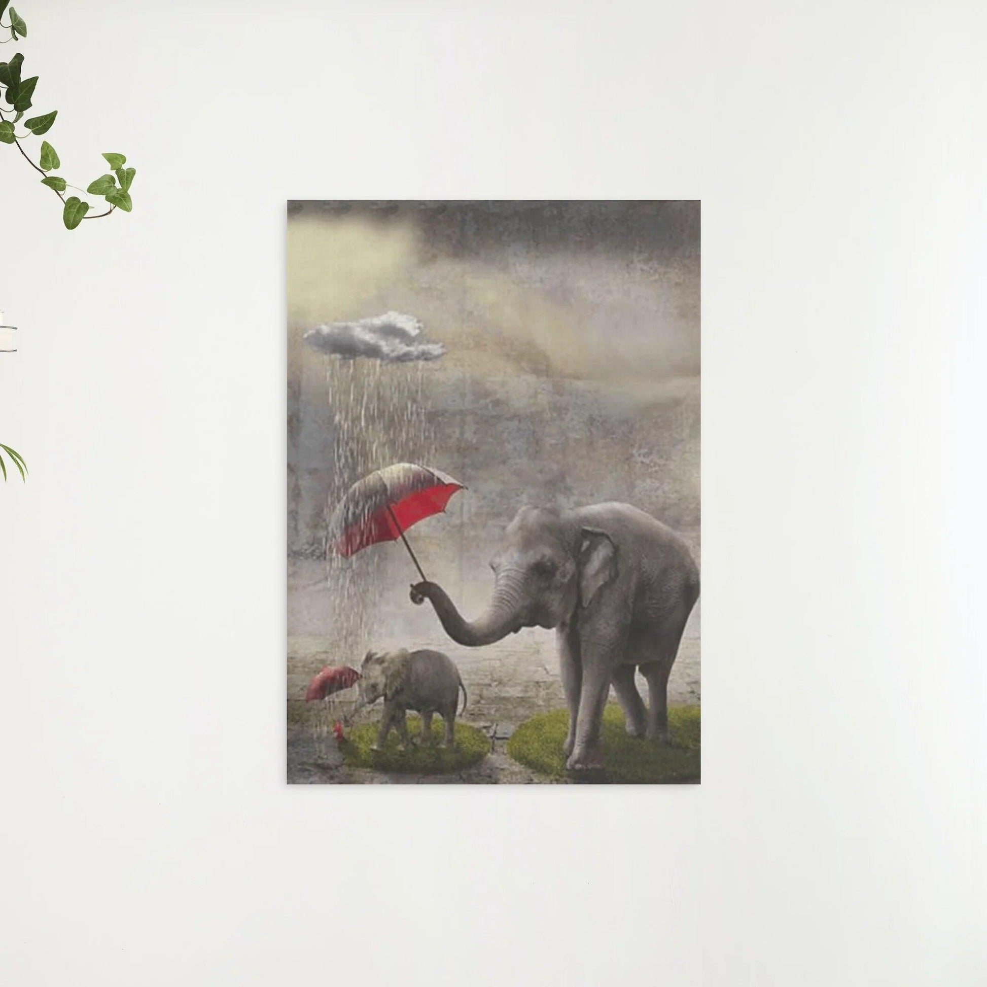 Diamantmalerei Elefant mit rotem Regenschirm - SEOS Shop ®