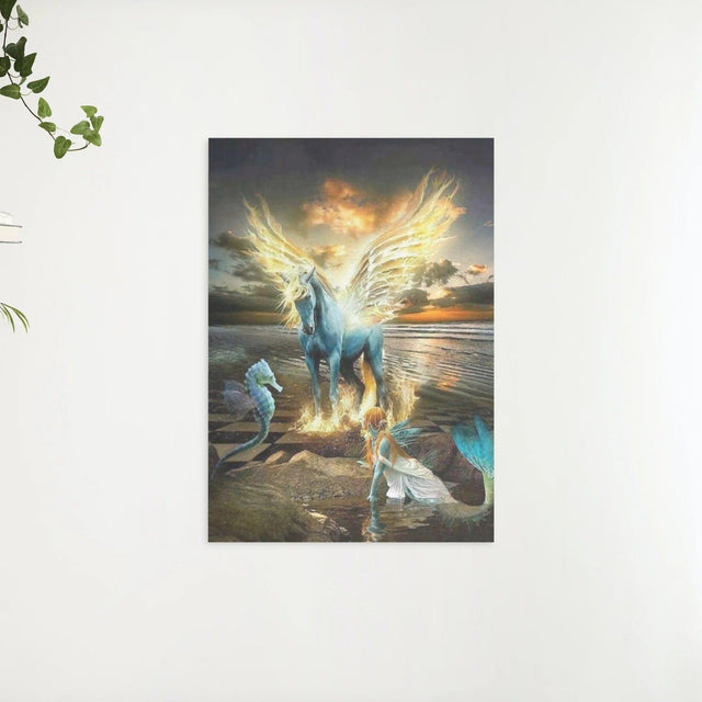 Diamond Painting Pferd Meerjungfrau und Seepferdchen - SEOS Shop ®