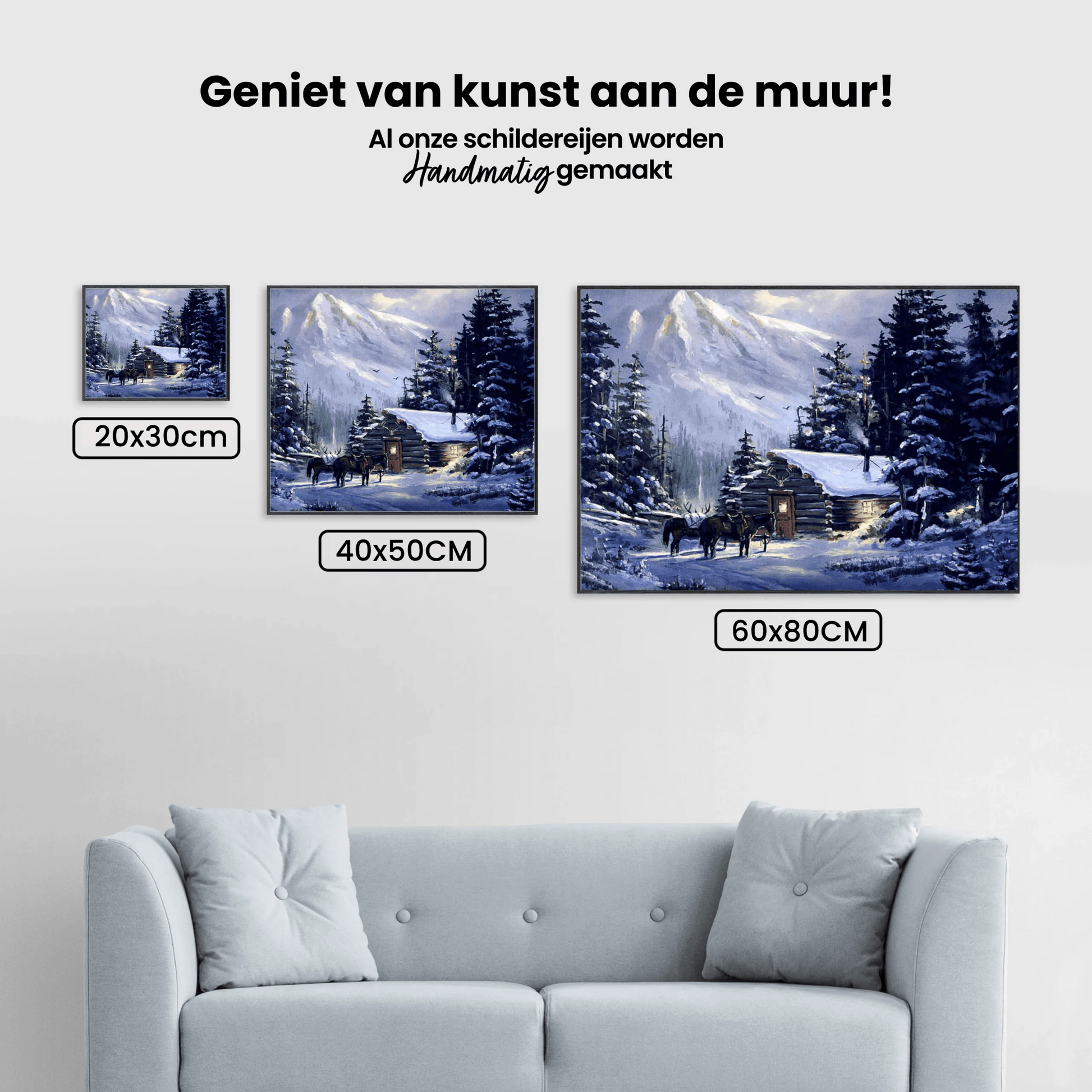 Diamantmalerei Pferde in einer Hütte - SEOS Shop ® 
