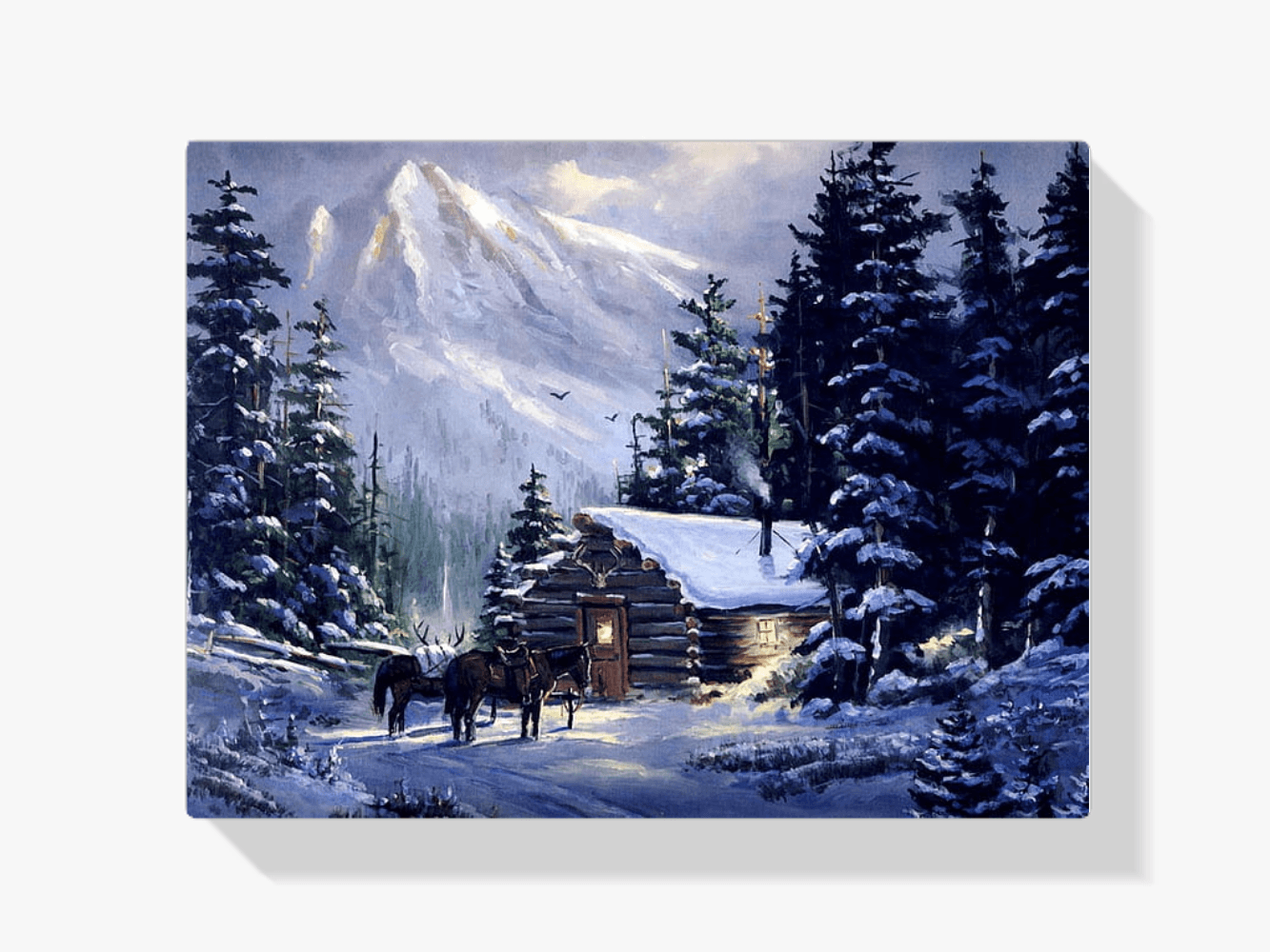 Diamantmalerei Pferde in einer Hütte - SEOS Shop ® 