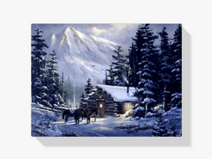 Diamantmalerei Pferde in einer Hütte - SEOS Shop ® 
