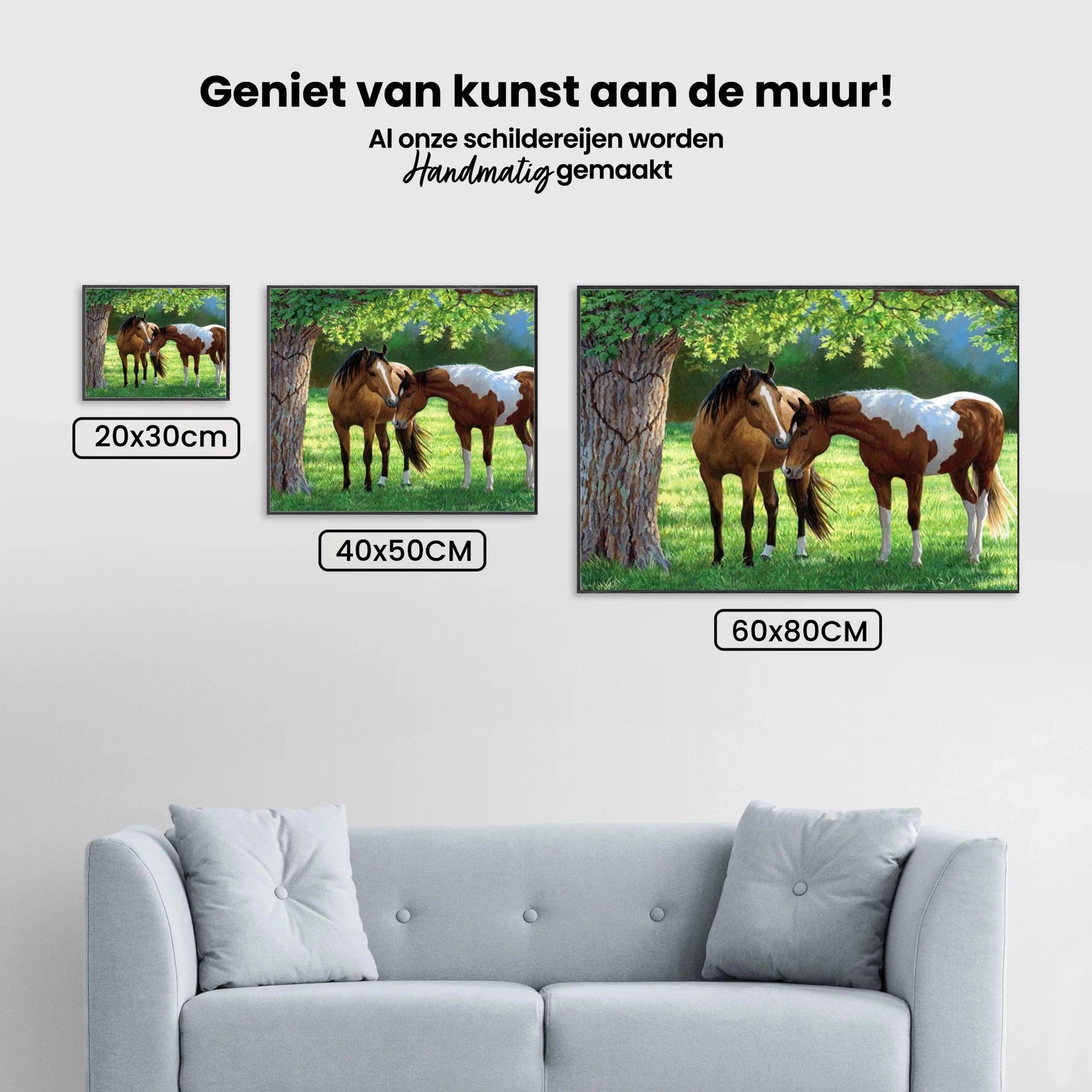 Diamantmalerei Pferde unter einem Baum - SEOS Shop ®