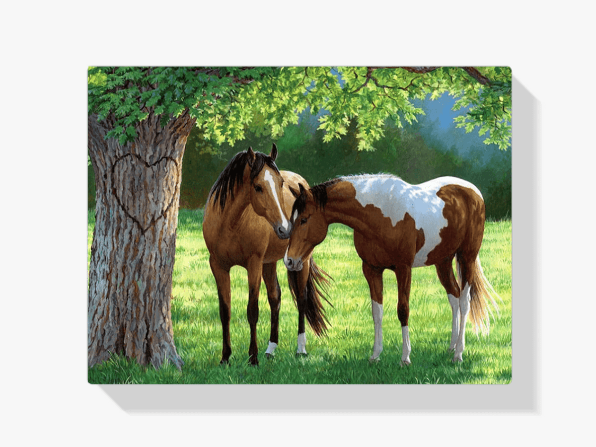 Diamantmalerei Pferde unter einem Baum - SEOS Shop ®