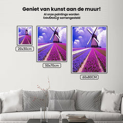 Diamantmalerei Lila Tulpen mit Windmühle - SEOS Shop ®